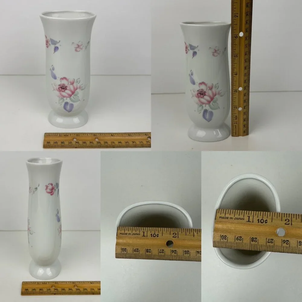 Vtg‎ 90s Especially for you FTD Flower Vase White Pastel Floral Image 6.5in tall